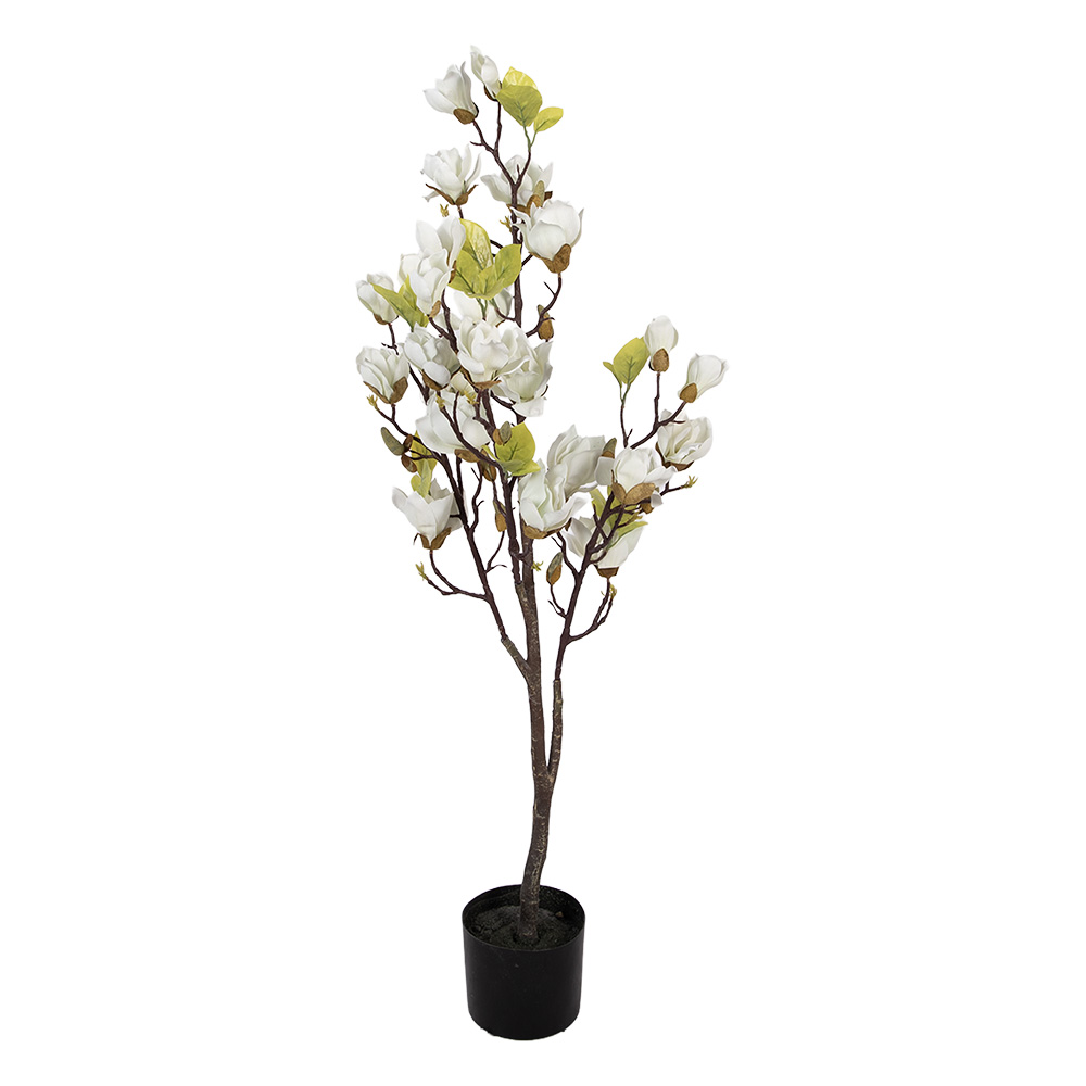Clayre & Eef   | Decoratie Magnolia boom Wit Groen 20x15x120 cm | 5PL0208W
