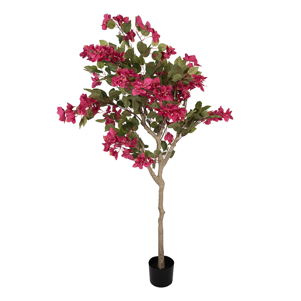 Clayre & Eef   | Decoratie Bougainvillea boom Roze Groen 55x55x130 cm | 5PL0225