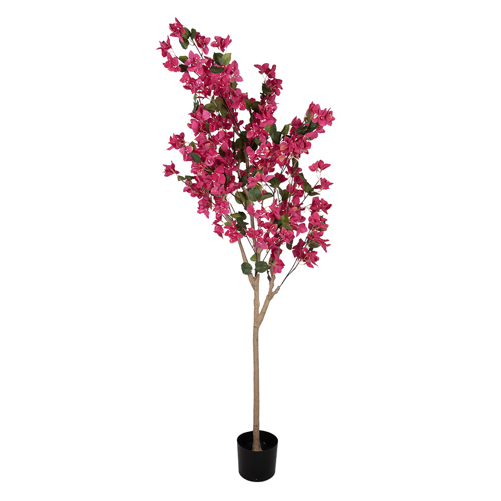 Clayre & Eef   | Decoratie Bougainvillea boom Roze Groen 40x40x180 cm | 5PL0226