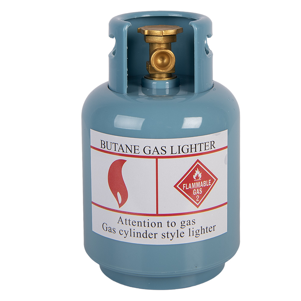 Clayre & Eef   | Spaarpot Blauw Wit &oslash; 10x15 cm | 66507