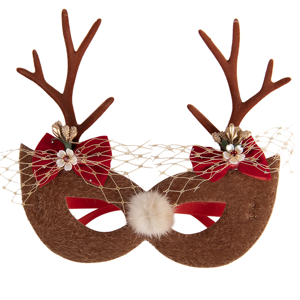 Clayre & Eef   | Bril met gewei Bruin Rood 19x4x18 cm | 66573