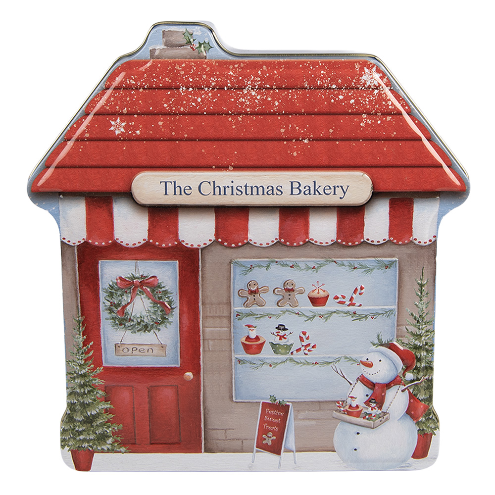 Clayre & Eef   | Blikken Bewaardoos Blauw Rood 21x22x6 cm | 6BL0195