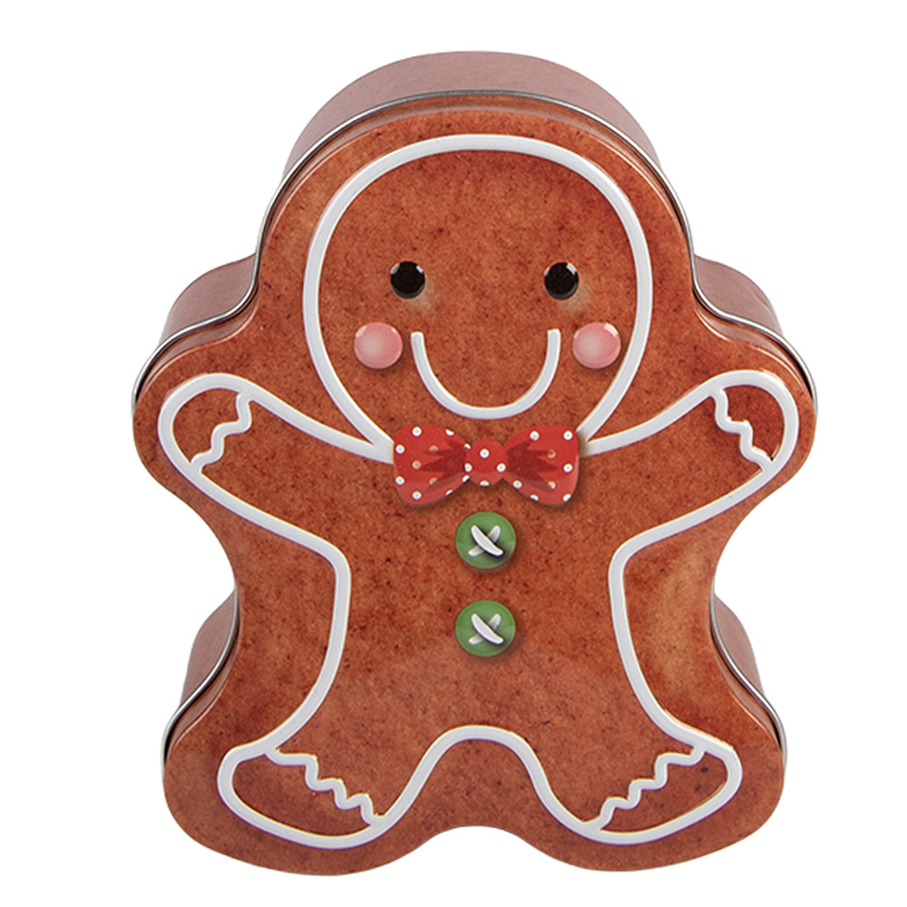 Clayre & Eef   | Blikken Bewaardoos Bruin Wit 11x13x5 cm | 6BL0196