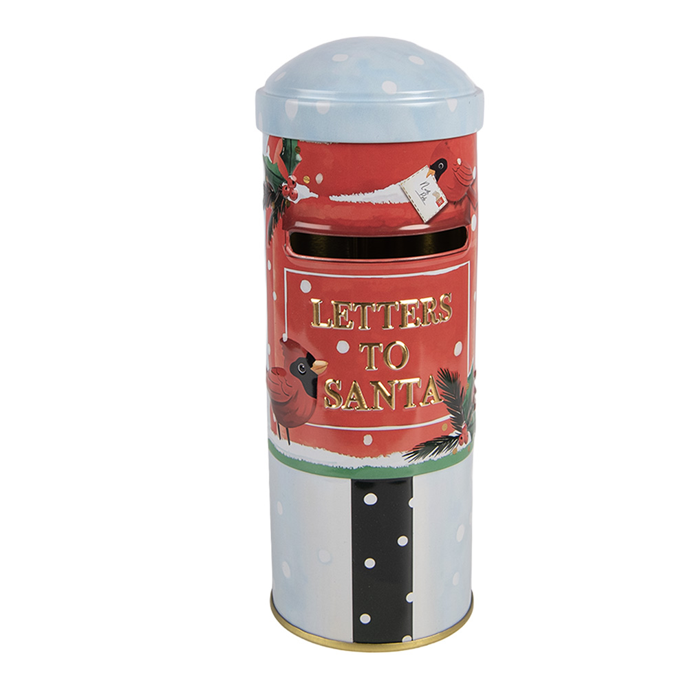 Clayre & Eef   | Spaarpot Blauw Rood &oslash; 6x16 cm | 6BL0211