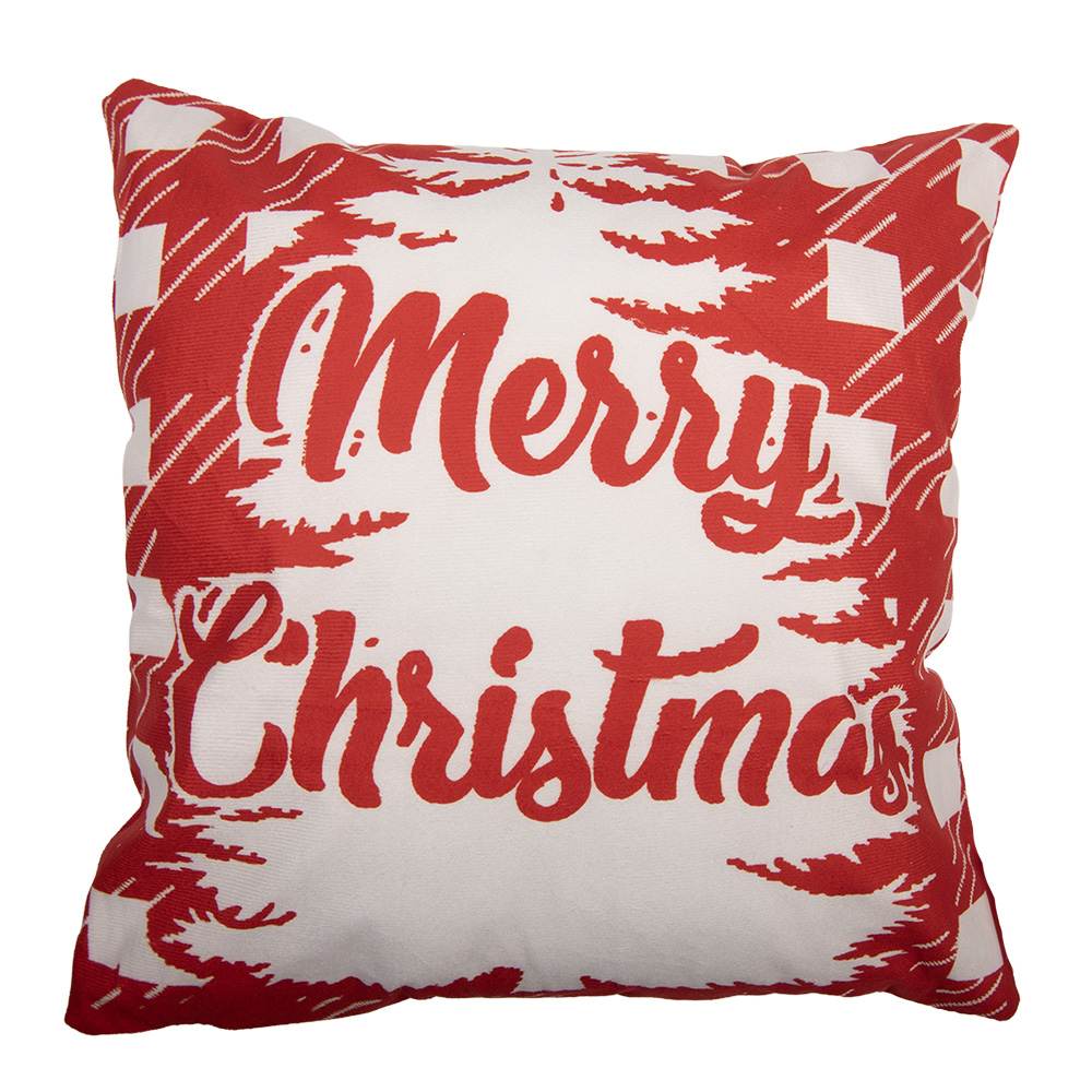 Clayre & Eef   | Kussenhoes Rood Wit 45x45 cm | KT021.449