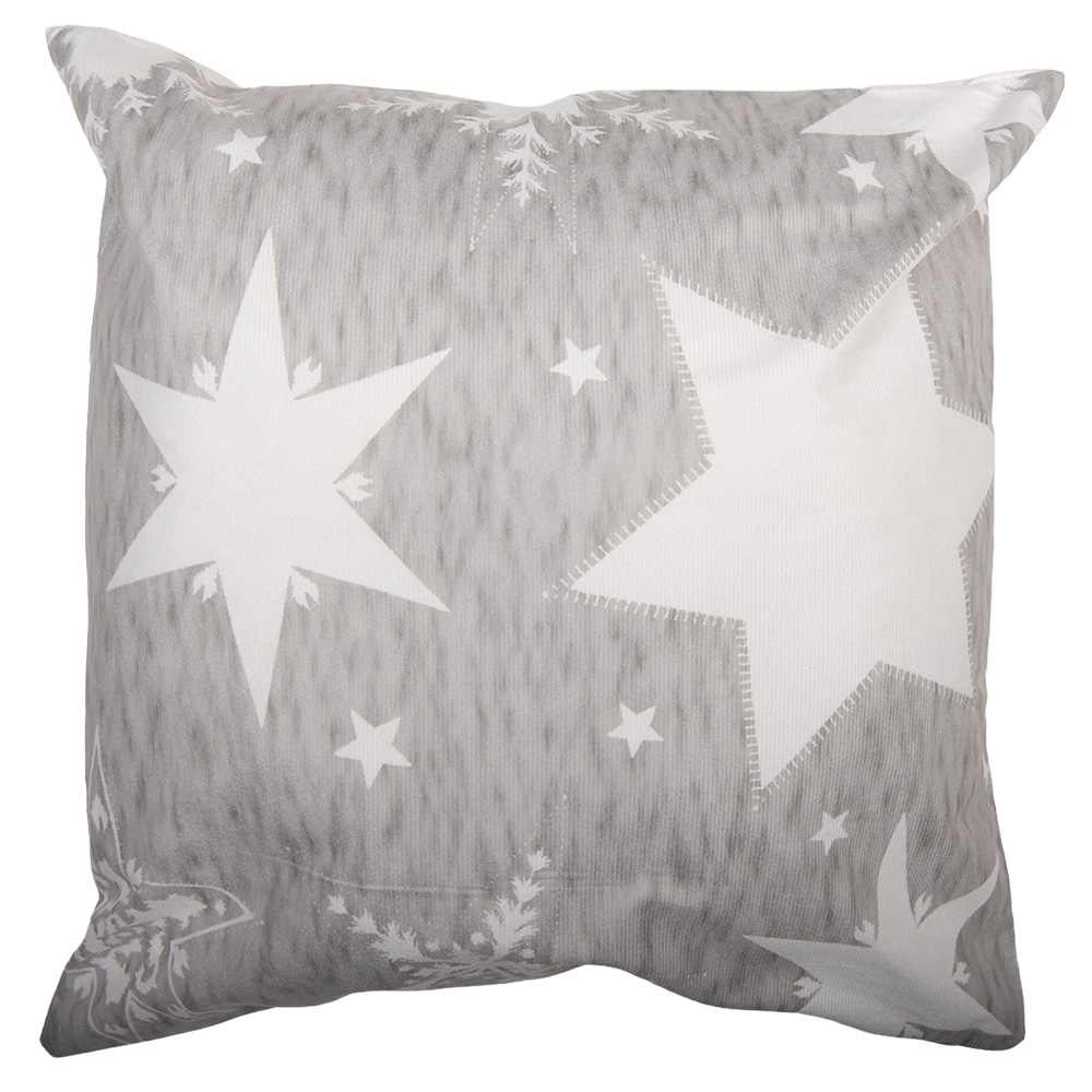 Clayre & Eef   | Kussenhoes Grijs Wit 45x45 cm | KT021.451