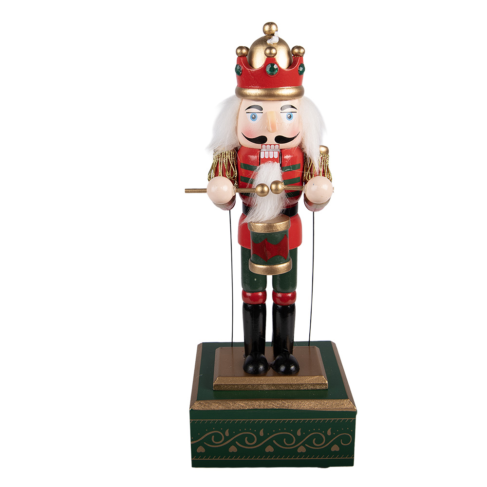 Clayre & Eef   | Decoratie notenkraker Groen Rood 12x9x30 cm | 6H2467