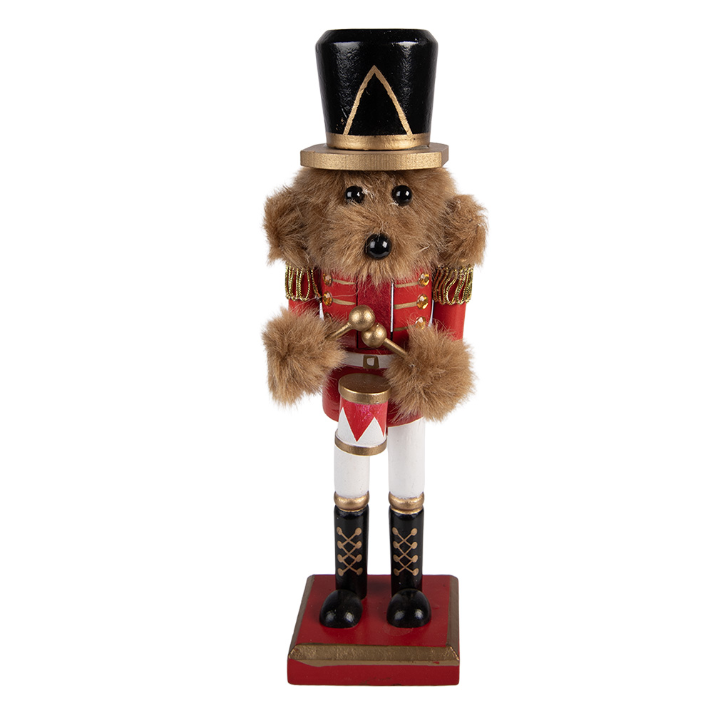 Clayre & Eef   | Decoratie notenkraker Rood Bruin 9x8x25 cm | 6H2480