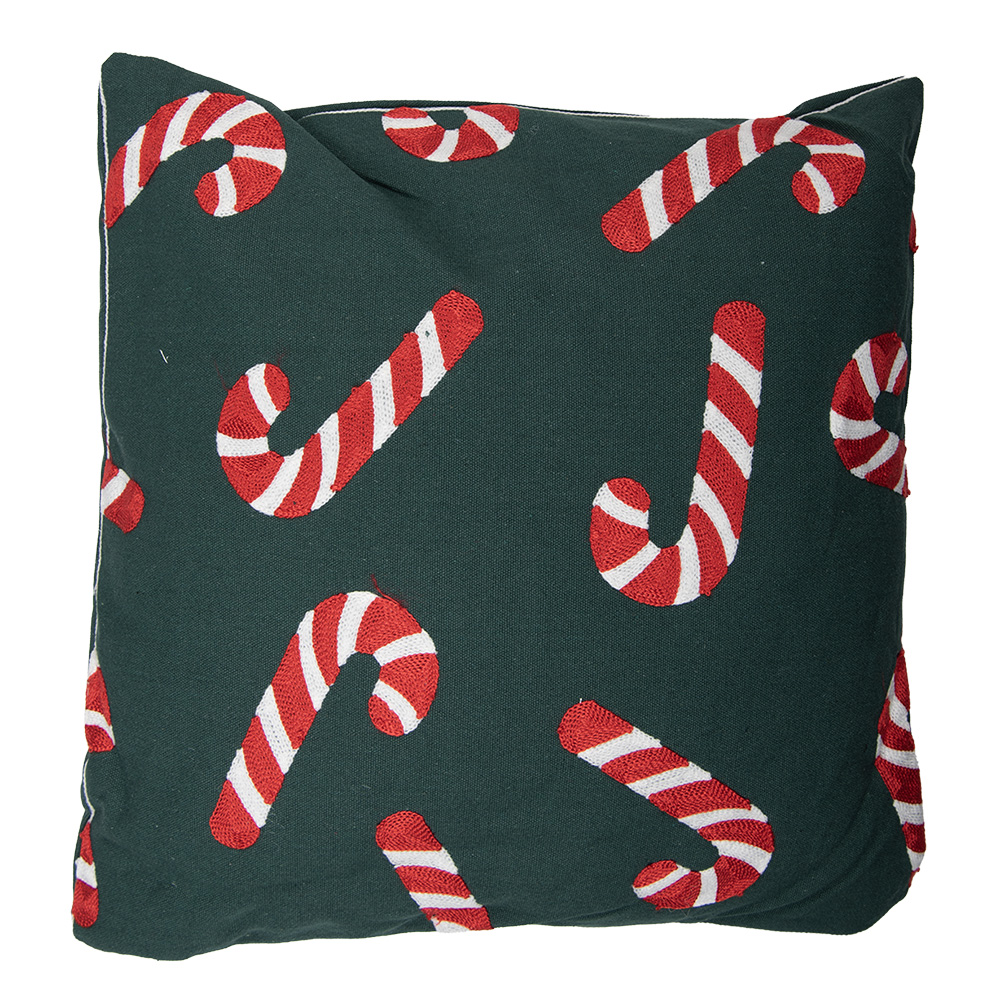 Clayre & Eef   | Kussen gevuld Groen Rood Wit 45x45x4 cm | KG023.137