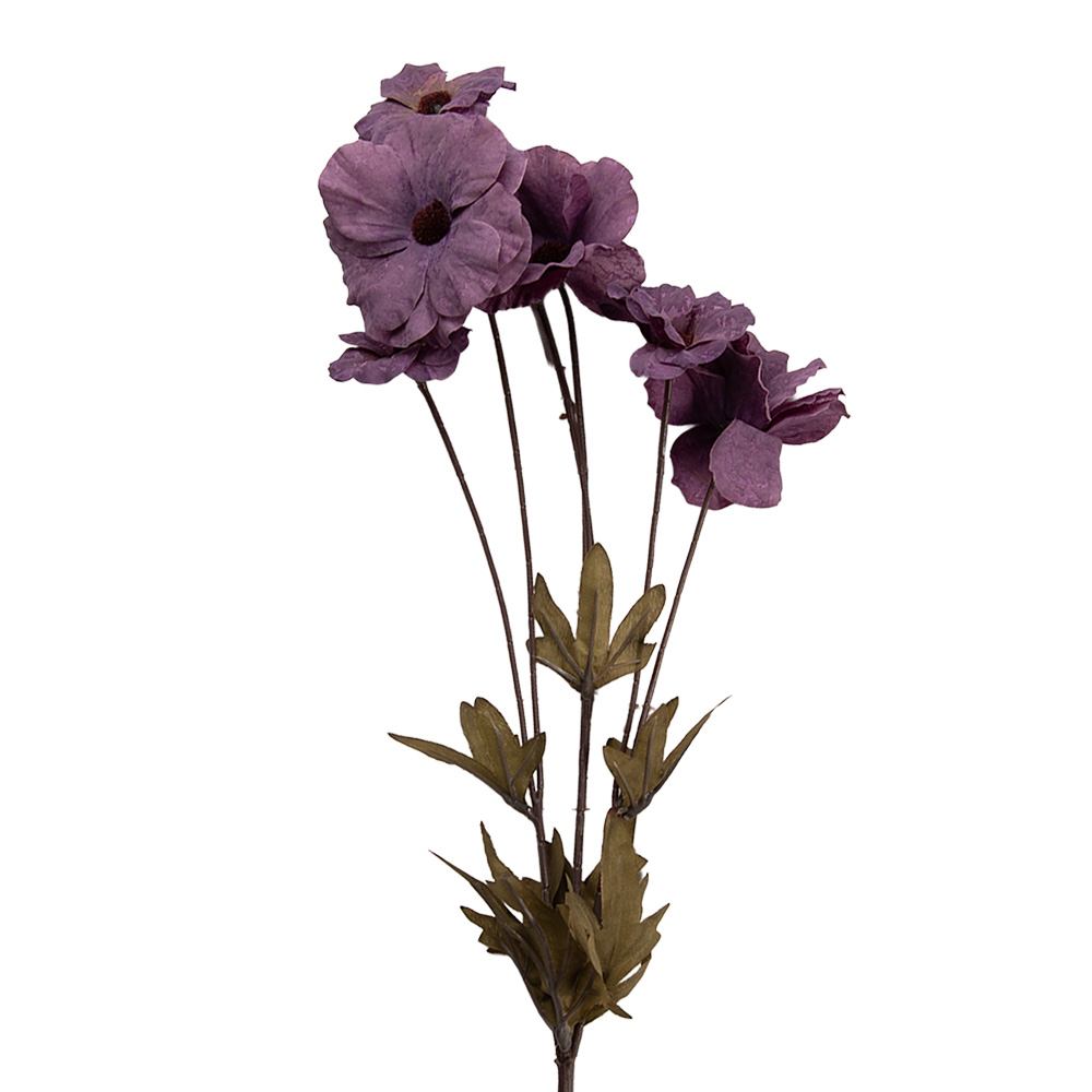 Clayre & Eef   | Decoratie tak met bloemen Paars Groen 6x8x80 cm | 5PL0270PA