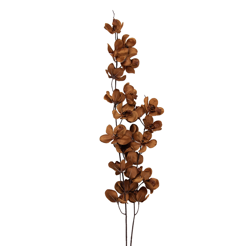 Clayre & Eef   | Decoratie tak met bloemen Oranje Bruin 10x10x110 cm | 5PL0274O