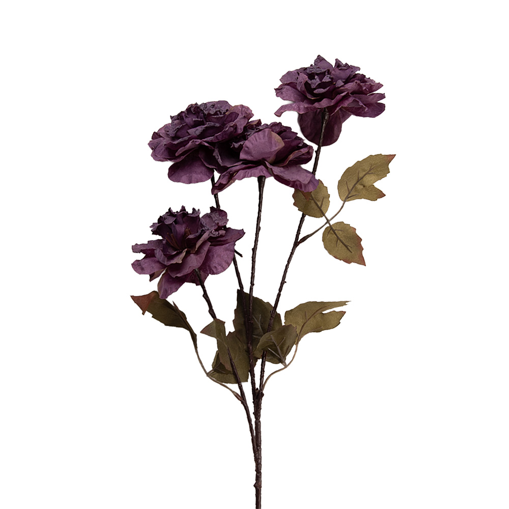 Clayre & Eef   | Decoratie tak met bloemen Paars Groen 8x10x90 cm | 5PL0278PA