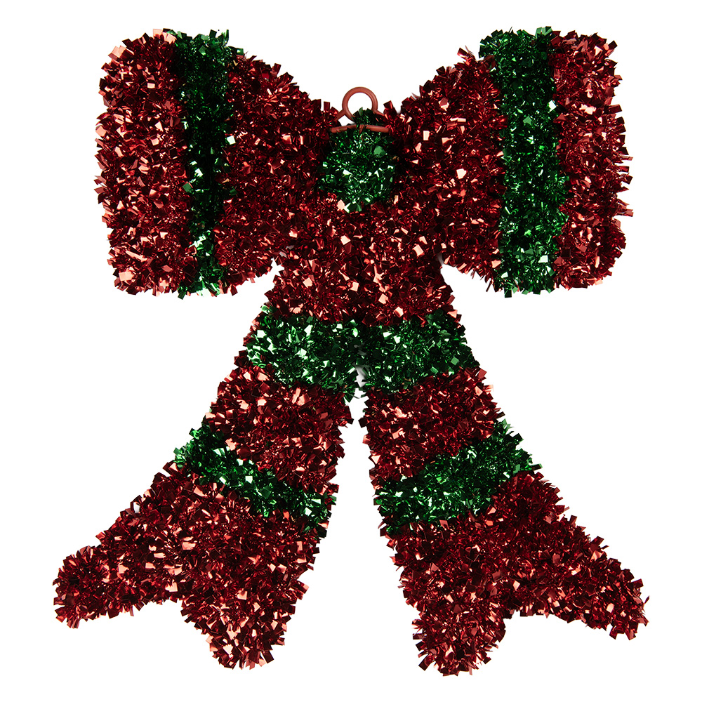 Clayre & Eef   | Decoratie hanger Strik Rood Groen 35x4x42 cm | 66608