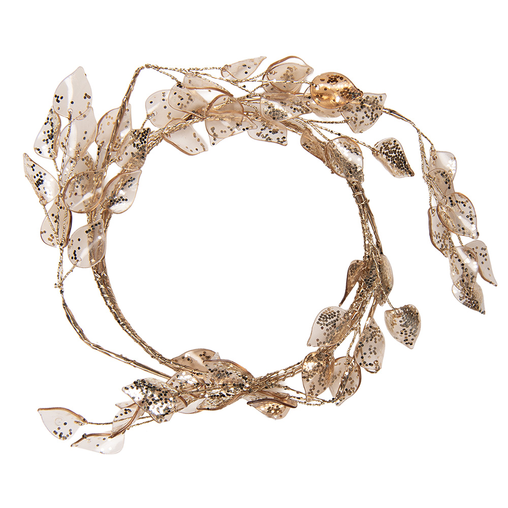 Clayre & Eef   | Decoratie Krans Goudkleurig &Oslash; 15x2 cm | 66640