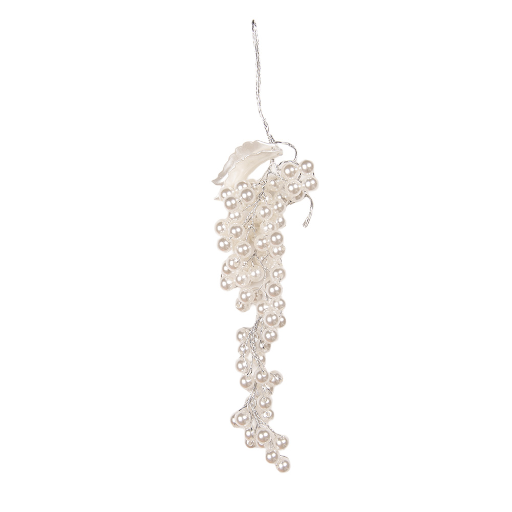 Clayre & Eef   | Decoratie hanger Wit 4x2x15 cm | 66647