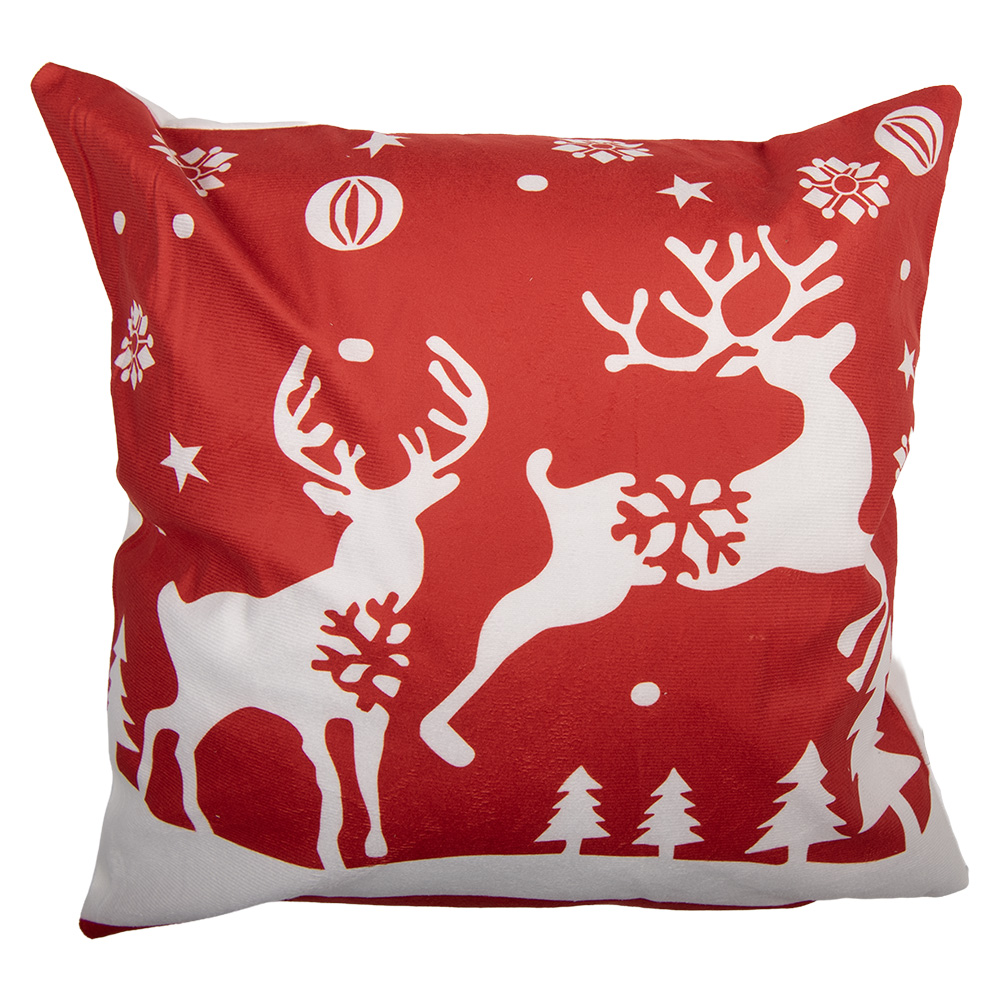 Clayre & Eef   | Kussenhoes Rood Wit 45x45 cm | KT021.453