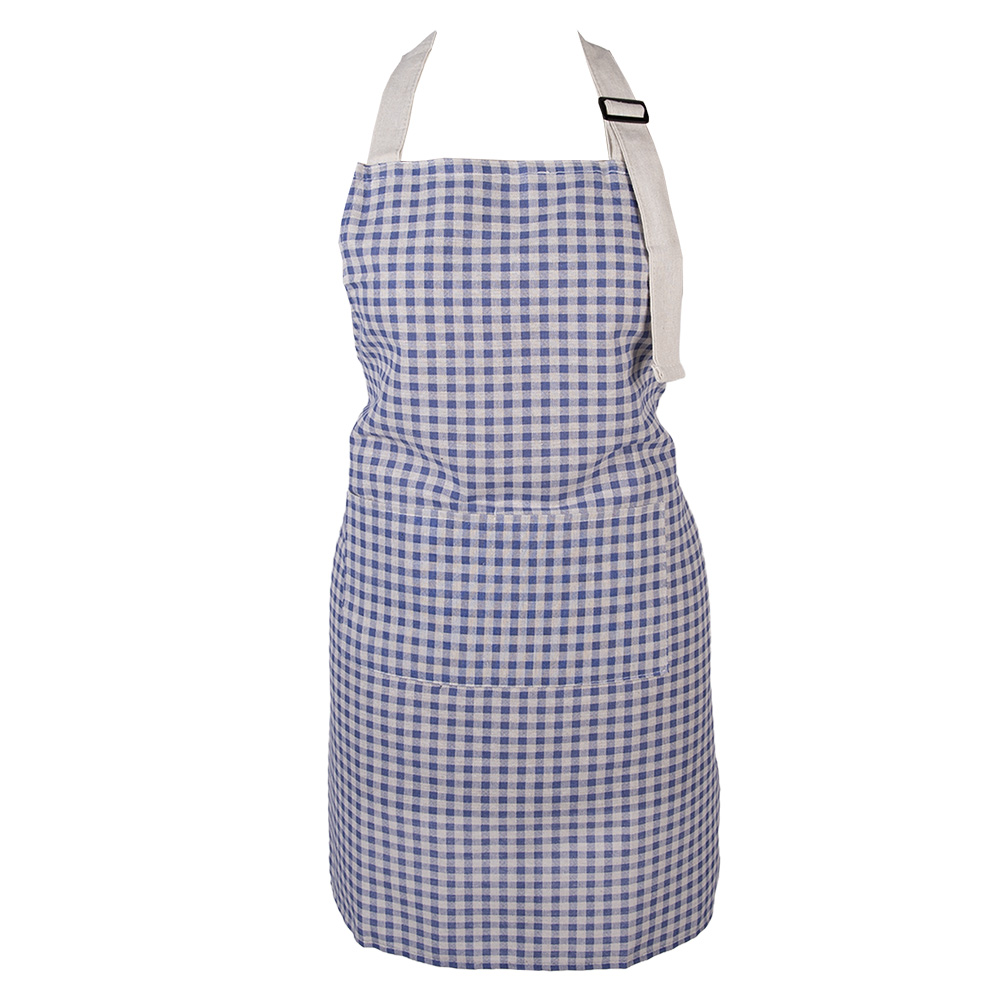 Clayre & Eef   | Keukenschort Blauw Wit 69x68 cm | KT041.064