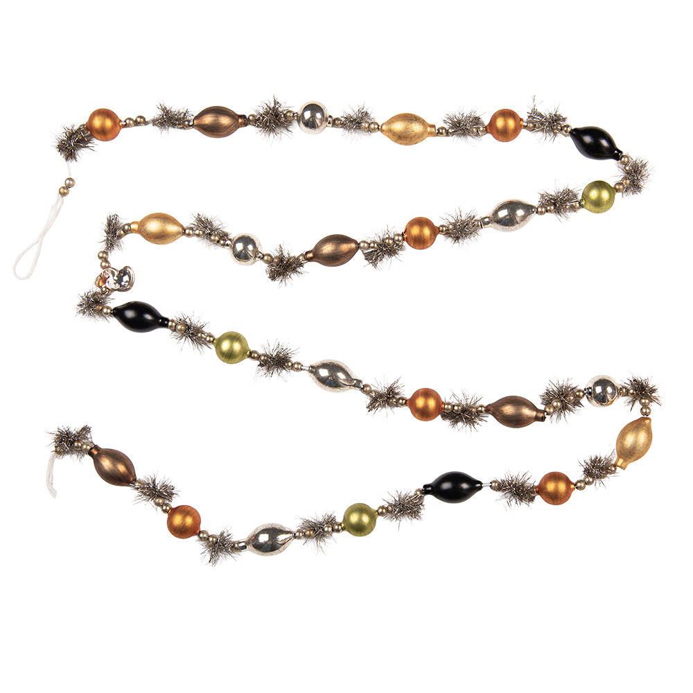 Clayre & Eef   | Decoratie slinger kerst Goudkleurig Bruin &oslash; 2x180 cm | 66544