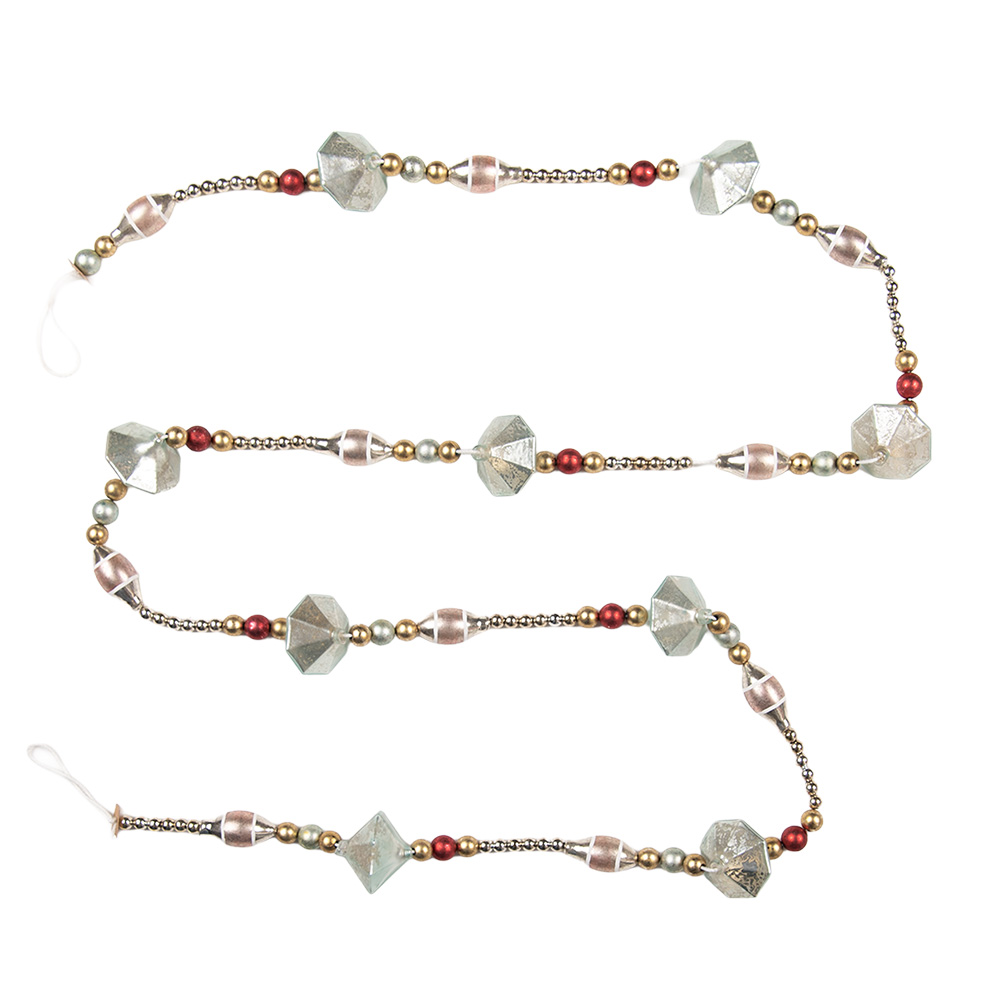 Clayre & Eef   | Decoratie slinger kerst Goudkleurig Blauw &oslash; 2x180 cm | 66547