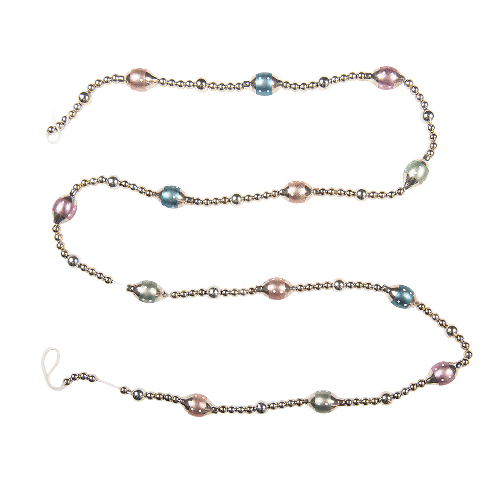 Clayre & Eef   | Decoratie slinger kerst Zilverkleurig Roze &oslash; 2x180 cm | 66549