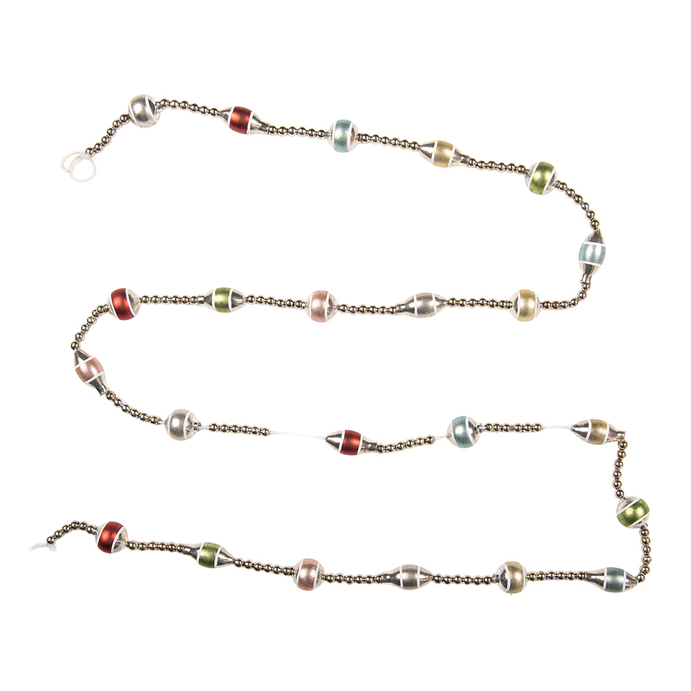 Clayre & Eef   | Decoratie slinger kerst Zilverkleurig Rood &oslash; 2x180 cm | 66550