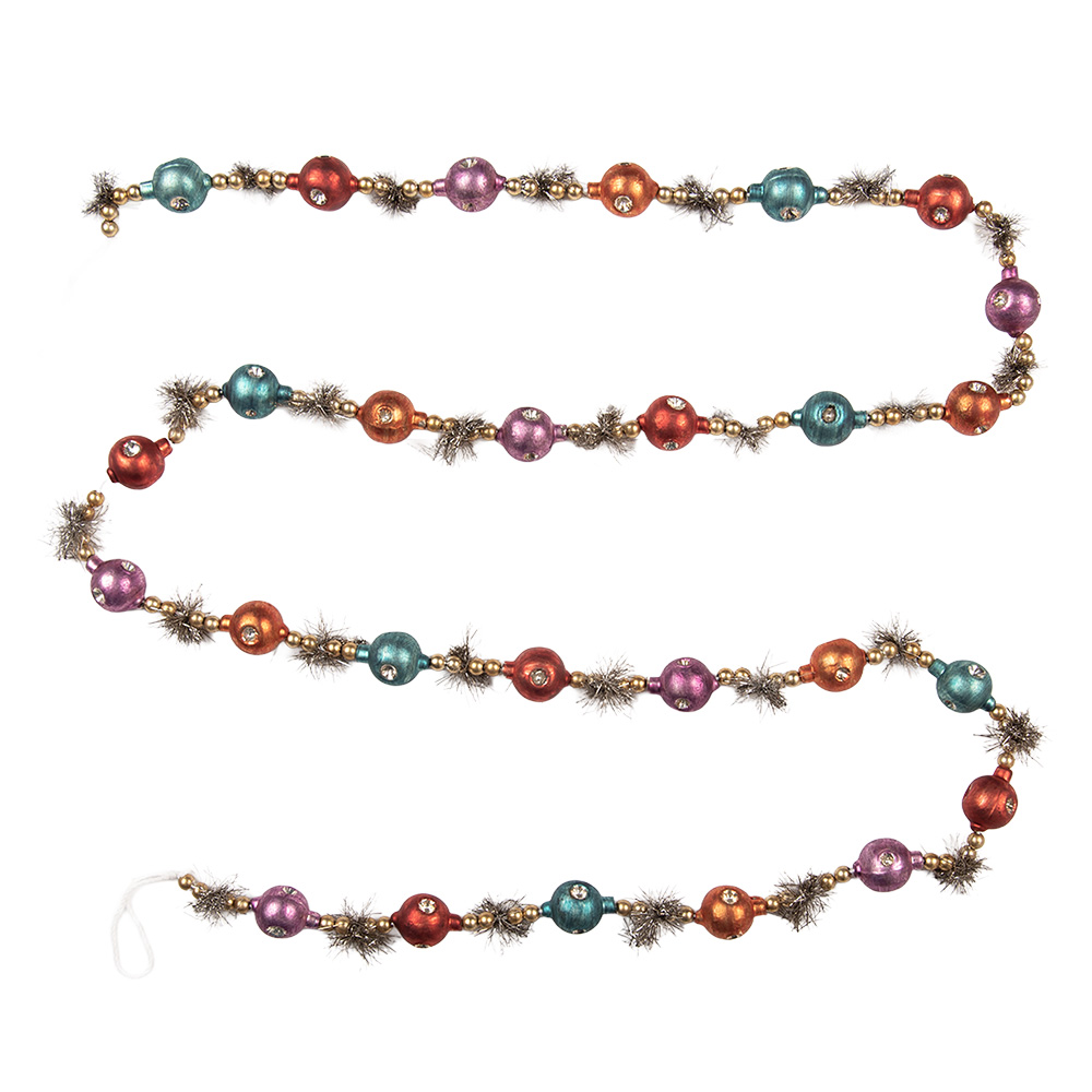 Clayre & Eef   | Decoratie slinger kerst Zilverkleurig Rood &oslash; 2x180 cm | 66551