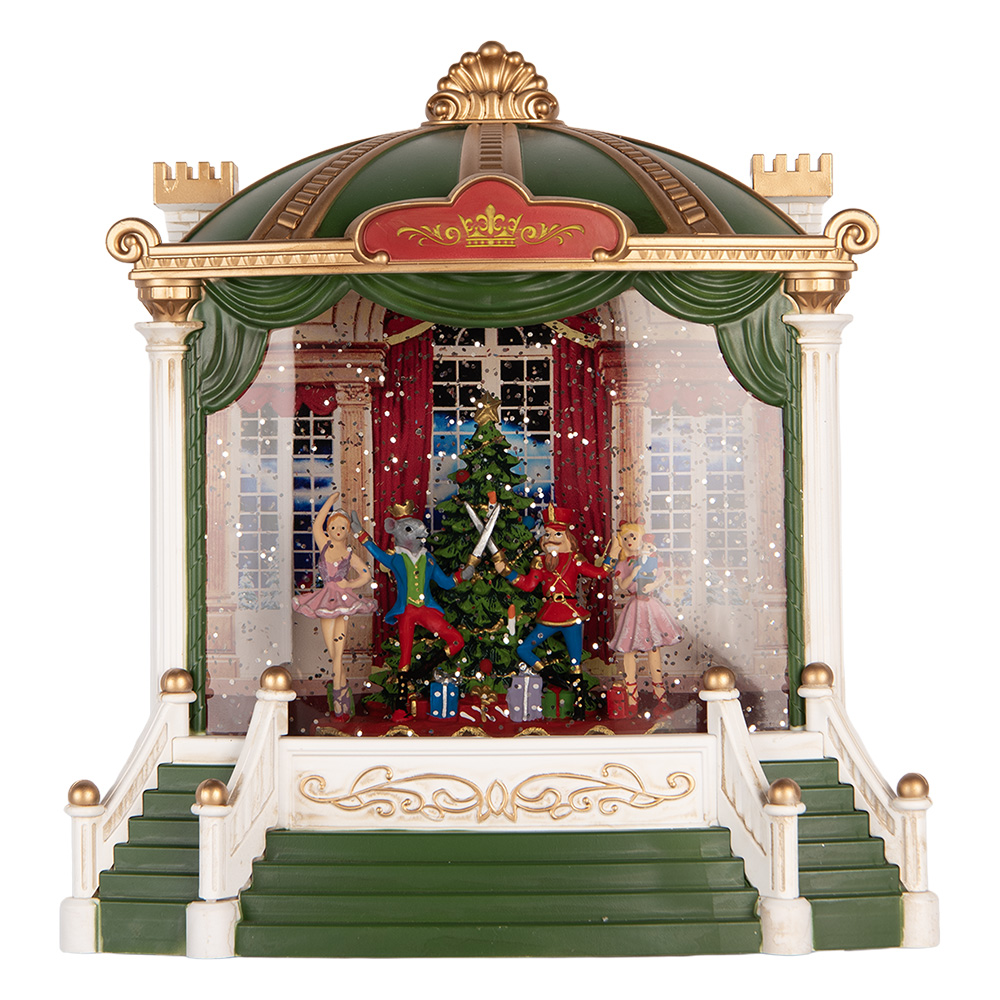 Clayre & Eef   | Muziekdoos met LED Groen Goudkleurig 22x11x23 cm / 3xAA | 6PR6186