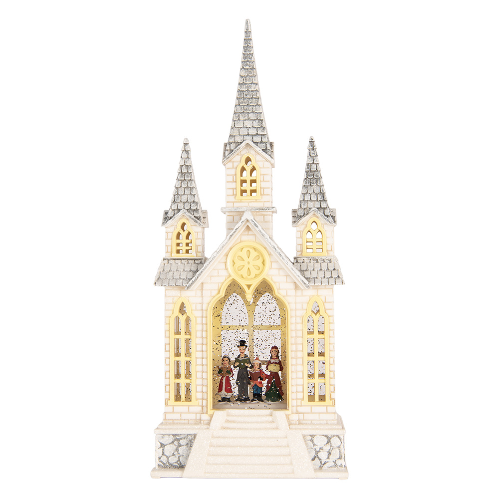 Clayre & Eef   | Muziekdoos met LED Beige Grijs 17x10x41 cm / 3xAA | 6PR6191