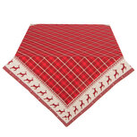 Clayre & Eef | Vierkant Tafelkleed Kerst Rood, Beige 100x100 cm | NOC01 Clayre & Eef | Vierkant Tafelkleed Kerst Rood, Beige 100x100 cm | NOC01