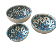 Tapas setje 3 delig Turquoise blue fine | TB.TP.3D | Dishes & Deco