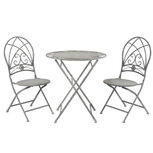 Clayre & Eef | Bistroset Bistrotafel Bistrostoel 3-delig Grijs ø 70x76 / 42x54x93 cm (2) | 5Y0387 Clayre & Eef | Bistroset Bistrotafel Bistrostoel 3-delig Grijs ø 70x76 / 42x54x93 cm (2) | 5Y0387