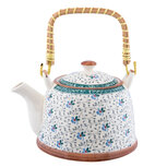 Clayre & Eef   | Theepot met Filter Blauw 18x14x12 cm / 700 ml | 6CETE0046