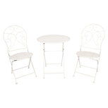 Clayre & Eef | Bistroset Bistrotafel Bistrostoel 3-delig Wit ø 60x70 / 40x40x92 cm (2) | 5Y0632 Clayre & Eef | Bistroset Bistrotafel Bistrostoel 3-delig Wit ø 60x70 / 40x40x92 cm (2) | 5Y0632