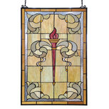 Clayre & Eef | Glaspaneel Tiffany Groen 50x1x78 cm | 5LL-6022 Clayre & Eef | Glaspaneel Tiffany Groen 50x1x78 cm | 5LL-6022