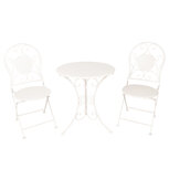 Clayre & Eef | Bistroset Bistrotafel Bistrostoel 3-delig Wit ø 60x70 / 40x40x92 cm (2) | 5Y0633 Clayre & Eef | Bistroset Bistrotafel Bistrostoel 3-delig Wit ø 60x70 / 40x40x92 cm (2) | 5Y0633