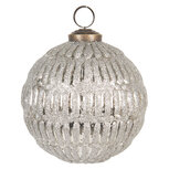 Kerstbal ø 10 cm Zilverkleurig | 6GL2674 | Clayre & Eef