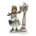 Clayre & Eef   | Decoratie Beeld Kind Grijs 8x4x12 cm | 6PR2789