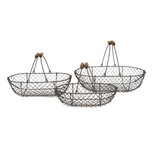 Clayre & Eef | Opbergmanden Set van 3 Bruin 38x22x10 cm | 6Y3772 Clayre & Eef | Opbergmanden Set van 3 Bruin 38x22x10 cm | 6Y3772