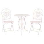 Clayre & Eef | Bistroset Bistrotafel Bistrostoel 3-delig Wit ø 60x70 / 40x40x92 cm (2) | 5Y0189 Clayre & Eef | Bistroset Bistrotafel Bistrostoel 3-delig Wit ø 60x70 / 40x40x92 cm (2) | 5Y0189