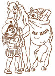 Sticker zwarte piet met paard & naam Raam & Muurdecoratie | Rosami Decoratiestickers Sticker zwarte piet met paard & naam Raam & Muurdecoratie | Rosami Decoratiestickers