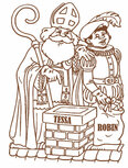 Sticker Sint & Piet schoorsteen met naam Raam & Muurdecoratie | Rosami Decoratiestickers Sticker Sint & Piet schoorsteen met naam Raam & Muurdecoratie | Rosami Decoratiestickers