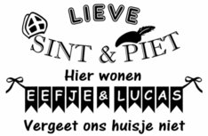Sticker Lieve Sint en Piet met naam muur & raamversiering | Rosami Decoratiestickers Sticker Lieve Sint en Piet met naam muur & raamversiering | Rosami Decoratiestickers
