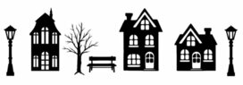 Stickerset 7 delig straat met 3 huisjes kerst Herbruikbaar statisch | Rosami Decoratiestickers Stickerset 7 delig straat met 3 huisjes kerst Herbruikbaar statisch | Rosami Decoratiestickers