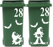 Kliko container 8 delige sticker set vleermuis & halloweenbeest + huisnummer | Rosami Decoratiestickers Kliko container 8 delige sticker set vleermuis & halloweenbeest + huisnummer | Rosami Decoratiestickers