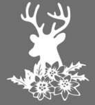 Raamsticker Rendier met bloemen | Herbruikbare statische folie | Rosami Decoratiestickers Raamsticker Rendier met bloemen | Herbruikbare statische folie | Rosami Decoratiestickers