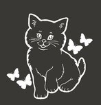 Voordeelset sticker kliko container 3 x Poes met vlinders wit | Rosami Decoratiestickers Voordeelset sticker kliko container 3 x Poes met vlinders wit | Rosami Decoratiestickers