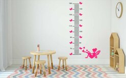 Sticker lengemeter fee met vlinders grijs/roze 99,95 x 25 cm | Rosami Decoratiestickers Sticker lengemeter fee met vlinders grijs/roze 99,95 x 25 cm | Rosami Decoratiestickers