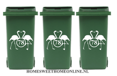 Flamingo voordeelset container sticker met huisnummer | Kliko | Rosami Decoratiestickers Flamingo voordeelset container sticker met huisnummer | Kliko | Rosami Decoratiestickers