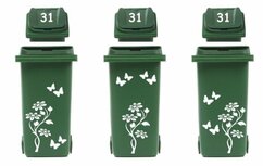 Kliko sticker voordeelset 3 x set kliko bloem met vlinders & huisnummer | Rosami Decoratiestickers Kliko sticker voordeelset 3 x set kliko bloem met vlinders & huisnummer | Rosami Decoratiestickers