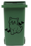 Voordeelset sticker kliko container 3 x Poes met vlinders | Rosami Decoratiestickers Voordeelset sticker kliko container 3 x Poes met vlinders | Rosami Decoratiestickers